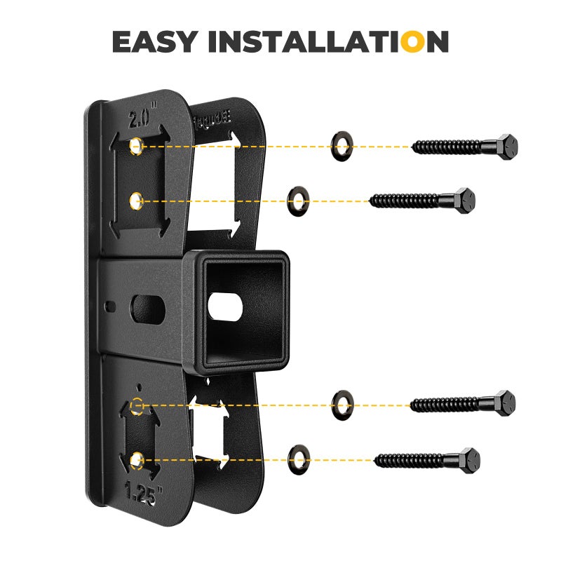 BougeRV Hitch Wall Mount  2"" Receiver  Max Hold Up to 300LBS  Bike Rack & Cargo Rack Storage  Hanging Garage Organizer  Trailer Hitch Receiver Hitch Bicycle Ski Rack Storage Organizer - Image 2